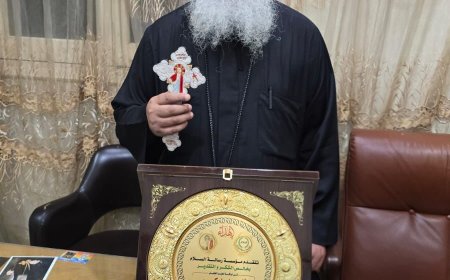 الأنبا ماركوس رئيس دير القديسة دميانة يشكر مؤسسة رسالة السلام ومؤسسها المفكر العربي علي محمد الشرفاء الحمادي