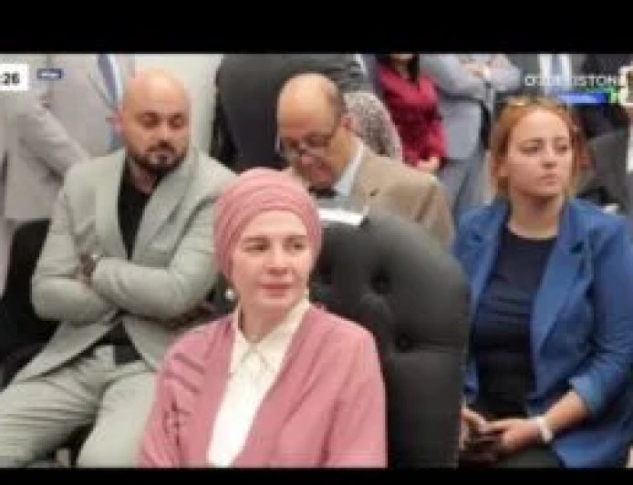 بالصور التليفزيون الرسمى فى اوزبكستان يبرز مشاركة وفد مؤسسة رسالة السلام العالمية فى فعالية تقديم مركز الحضارة الإسلامية بأوزبكستان