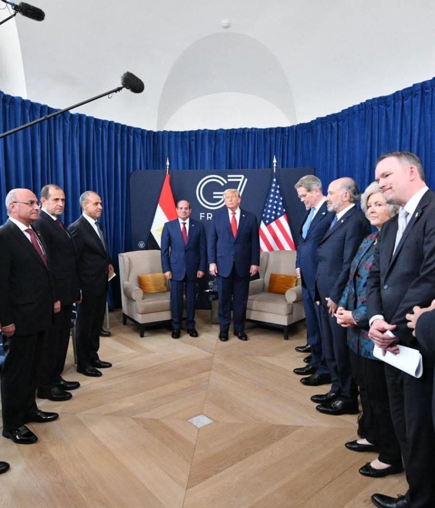الرئيس السيسي " يلتقي مع الرئيس دونالد ترامب رئيس الولايات المتحدة الأمريكية " على هامش أعمال قمة مجموعة السبع المنعقدة في مدينة إيفيان الفرنسية