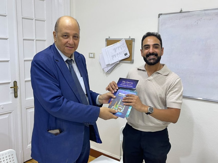 رئيس مجلس أمناء مؤسسة رسالة السلام العالمية بالقاهرة يلتقى مع مؤسس ومدير المعهد اللغوى  النمساوى